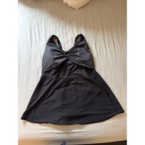 Lands' End Scoop Neck Mini Swim Dress 3X Black